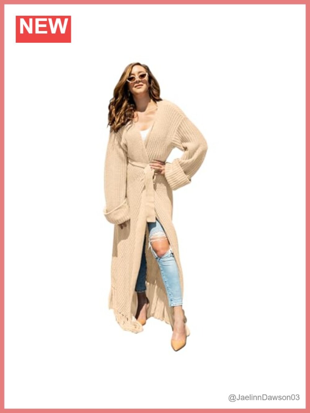 Floor Length Open Front Knit Cardigan Dress Long Sleeve Maxi Women
